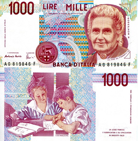 Italy  1,000 Lire Pick Number: 114c UNC Banknote