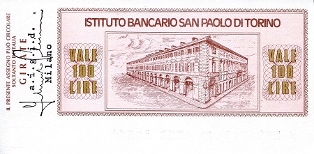 Italy (Emergency Issue) 100 Lire aUNC pick #: be1813
