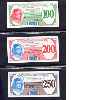 Italy (Emergency Issue) Varies Varies UNC (albums small wear) pick #: NP