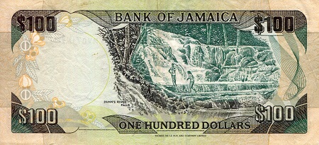 Jamaica 100 Dollars XF (see large scan) pick #: 80b