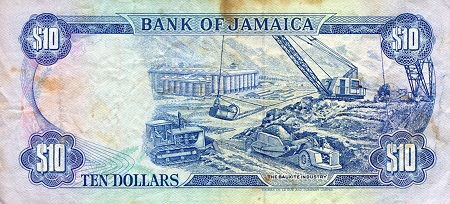 Jamaica 10 Dollar VG (See large scan) pick #: 71d