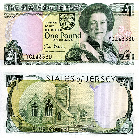Jersey 1 Pound Pick Number: 26a UNC Banknote