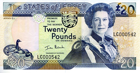 Jersey 20 Pounds Pick Number: 29 XF/VF (see large scan) Banknote