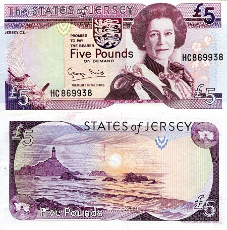 Jersey 5 Pound Pick Number: 21 UNC Banknote