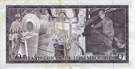 Luxembourg 50 Francs VF (see large scan) pick #: 55a
