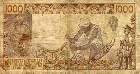 Mali 1,000 Francs VG (See large scan) pick #: 406Dc