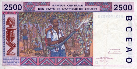 Mali 2,500 Francs XF (see large scan) pick #: 412Dc