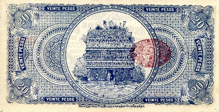 Mexico 20 Peso aUNC (see large scan) pick #: S1124a
