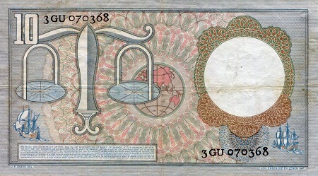 Netherlands 10 Gulden VF (See large scan) pick #: 85