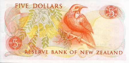 New Zealand 5 Dollars XF (see large scan) pick #: 171c
