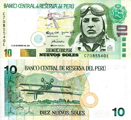 Peru 10 Nuevos Soles Pick Number: 175 UNC Banknote