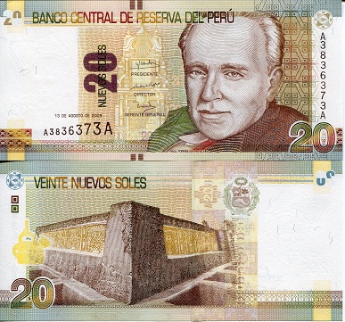 Peru 20 Nuevos Soles Pick Number: 183 UNC Banknote