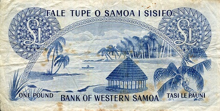 Samoa, Western 1 Pound F/VG (see large scan) pick #: 14a