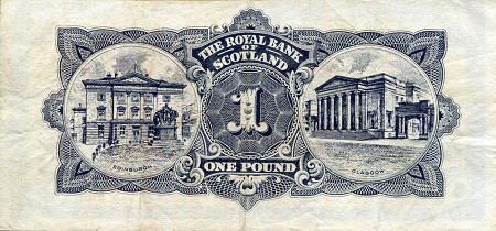 Scotland 1 Pound VG (see large scan) pick #: 325a