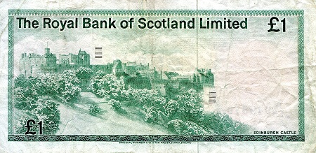 Scotland 1 Pound F/VG (see scan) pick #: 336
