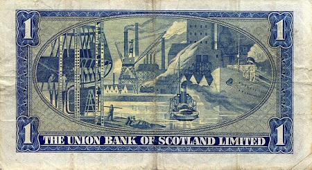 Scotland 1 Pound VG (see large scan) pick #: S816a