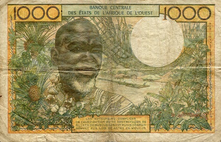 Senegal 1,000 Francs VG (see large scan) pick #: 703Kj