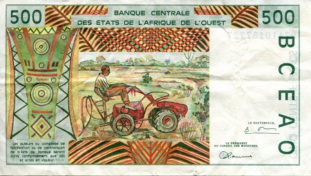 Senegal 500 Francs F (See large scan) pick #: 710Kh