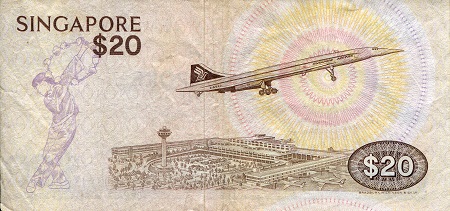 Singapore 20 Dollars VF/F (see large scan) pick #: 12a