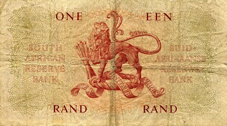 South Africa 1 Rand F (See large scan) pick #: 103a