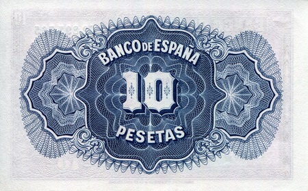 Spain 10 Pesetas aUNC pick #: 86a