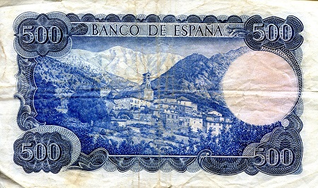 Spain 500 Pesetas F/VG pick #: 153