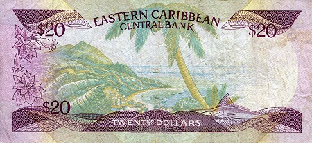 Saint Kitts and Nevis 20 Dollar VF/F (see large scan) pick #: 20K