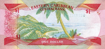 Saint Vincent and the Grenadines 1 Dollar aUNC pick #: 17V