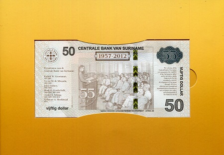 Suriname 50 Dollars UNC pick #: 167a