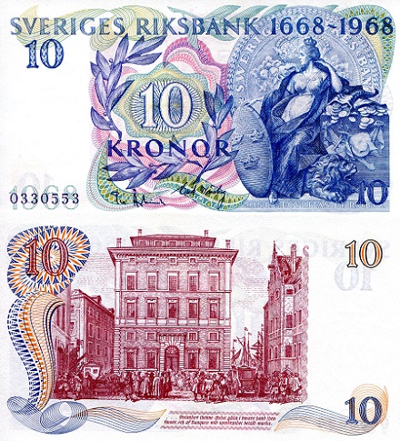 Sweden 10 Kronor Pick Number: 56a UNC Banknote