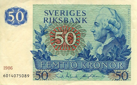 Sweden 50 Kronor Pick Number: 53k XF/VF+ (see large scan) Banknote