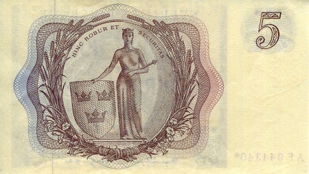 Sweden 5 Kronor XF/VF+ (see large scan) pick #: 50r