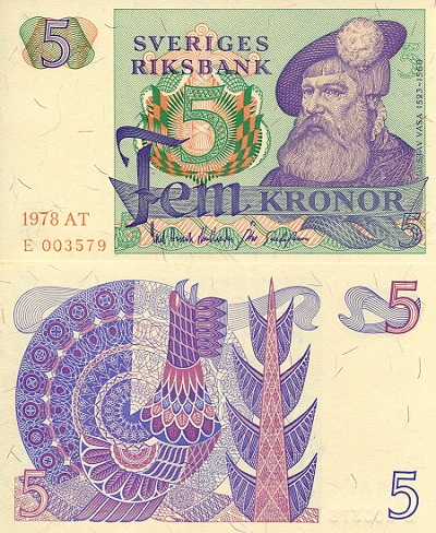 Sweden 5 Kronor Pick Number: 51d UNC Banknote