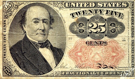 USA - Fractional Currency 25 Cents Pick Number: 123 (I believe - 4th Series -  F (see scan) Banknote