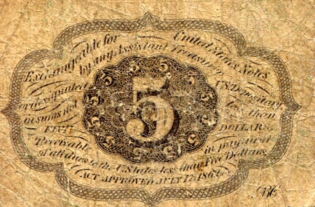 USA - Fractional Currency 5 Cents VG (See large scan) pick #: 97d (I believe)