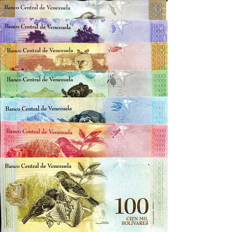 Venezuela  500 - 100,000 Bolivares UNC pick #: 94, 95, 96, 97, 98, 99, 100