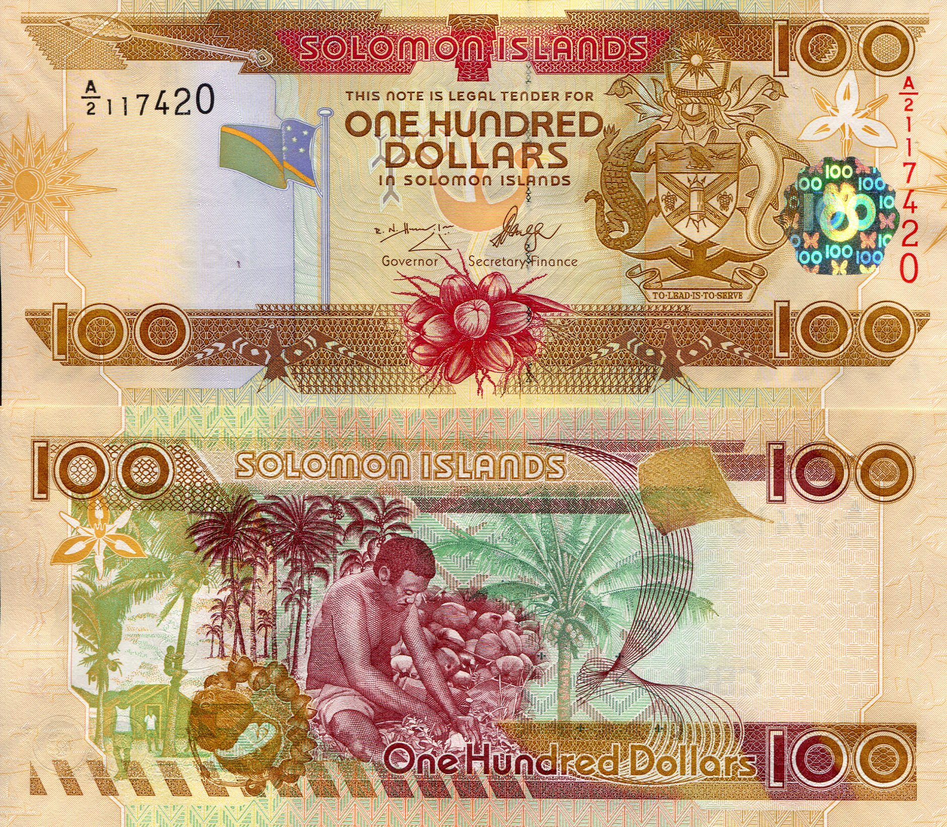 Solomon Islands 100 Dollars UNC pick #: 30a