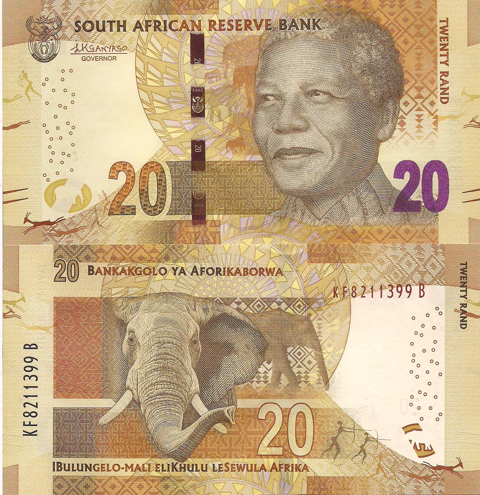 South Africa 20 Rand UNC pick #: 134b