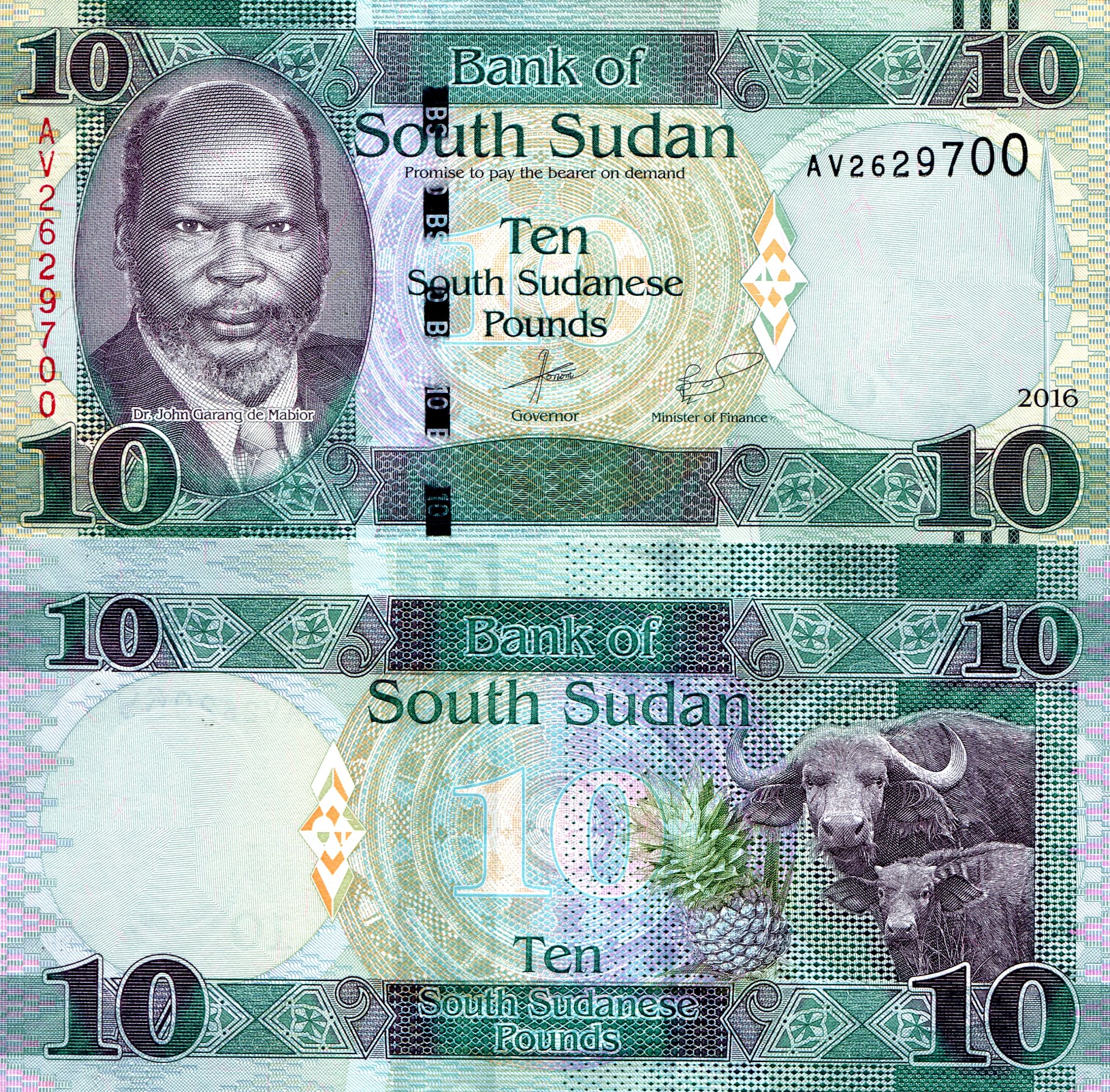 South Sudan 10 Pounds UNC pick #: 12b