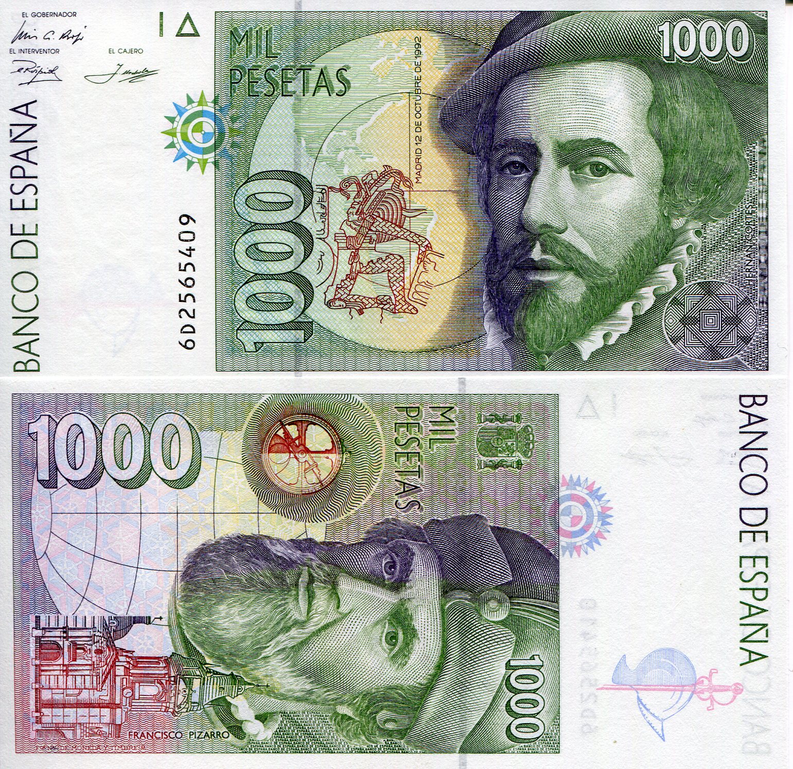 Spain 1,000 Pesetas UNC pick #: 163