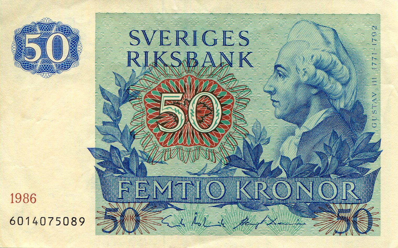 Sweden 50 Kronor XF/VF+ (see large scan) pick #: 53k