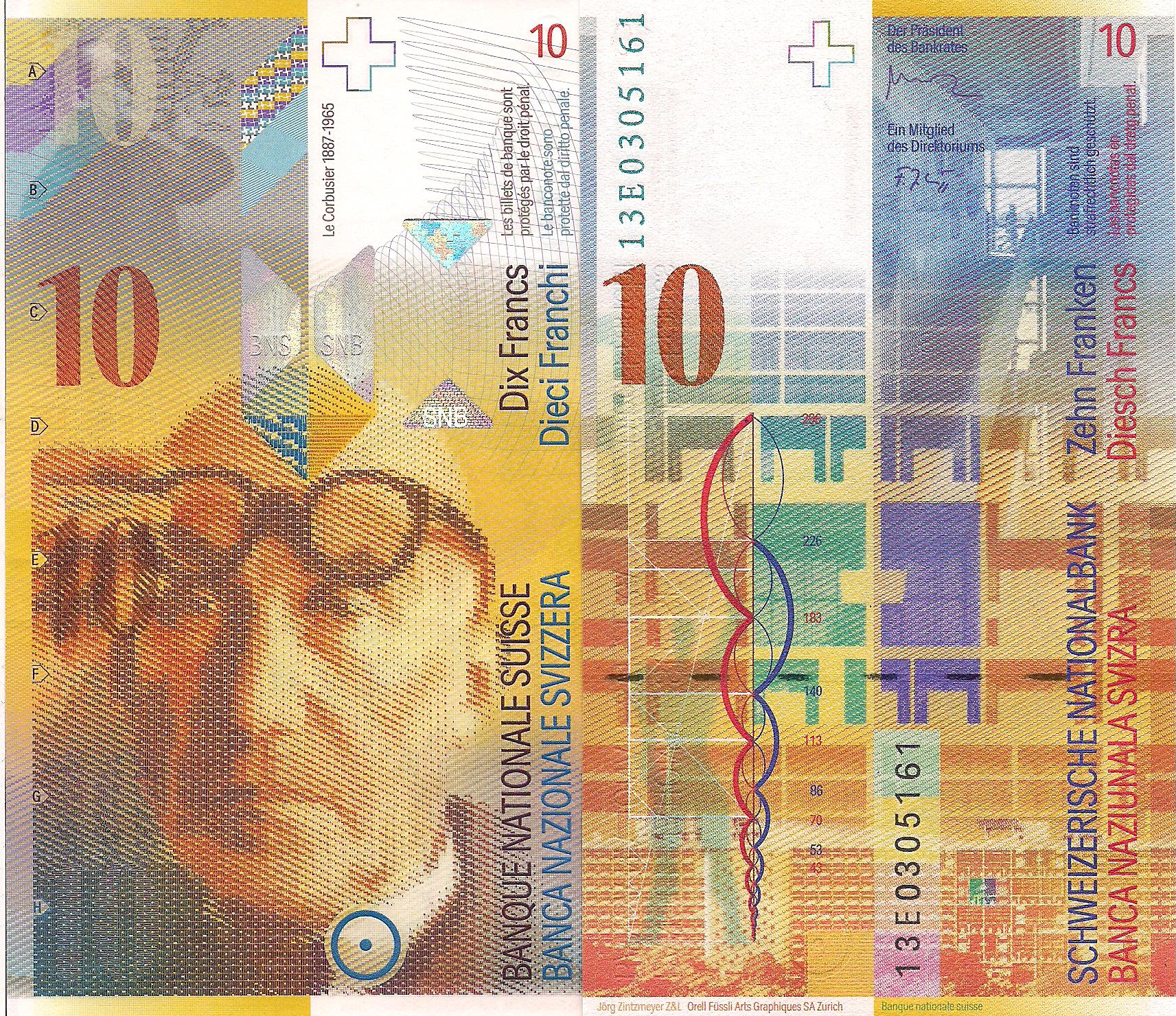 Switzerland  10 Francs UNC pick #: 67e