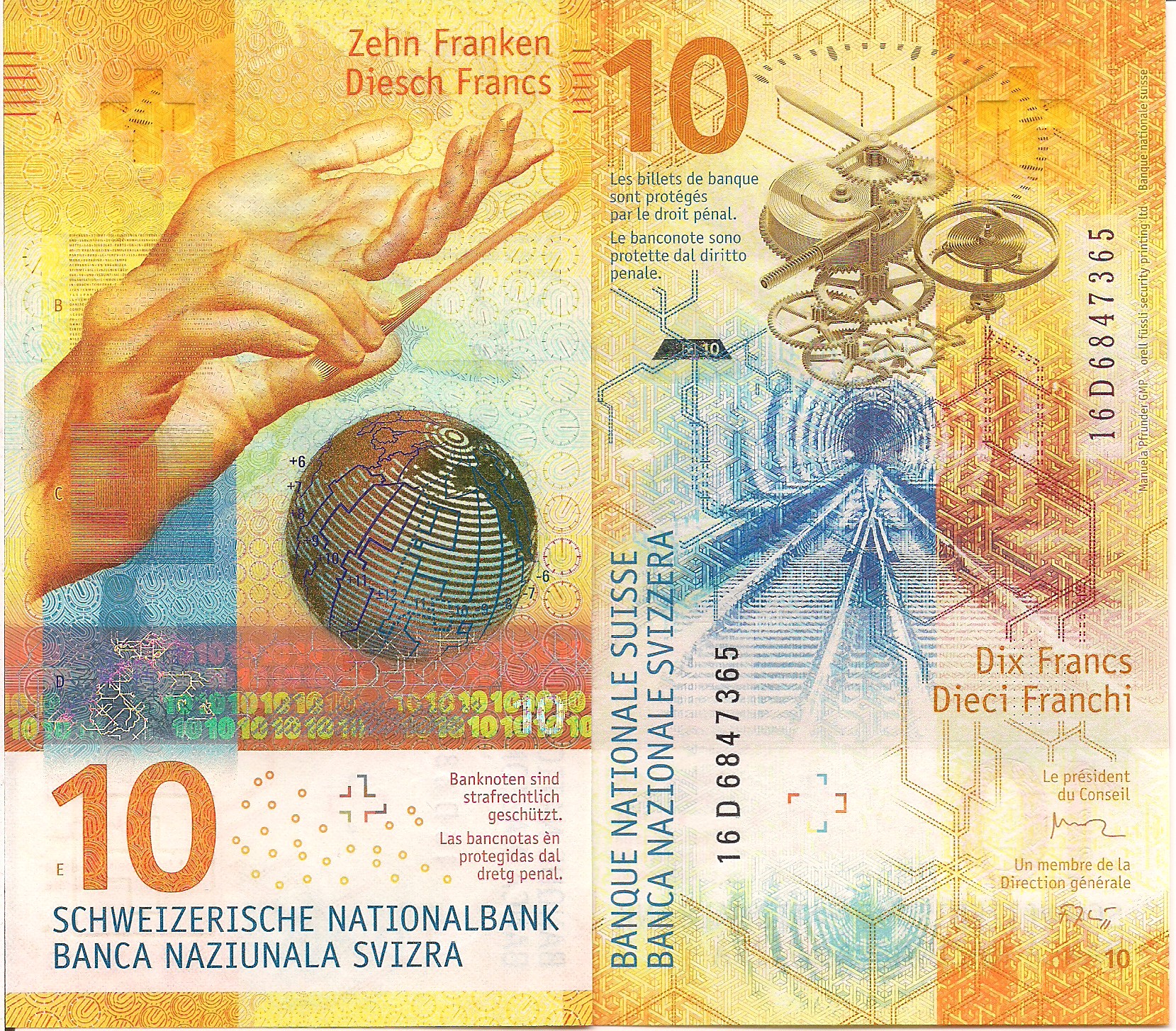 Switzerland  10 Francs UNC pick #: 75a
