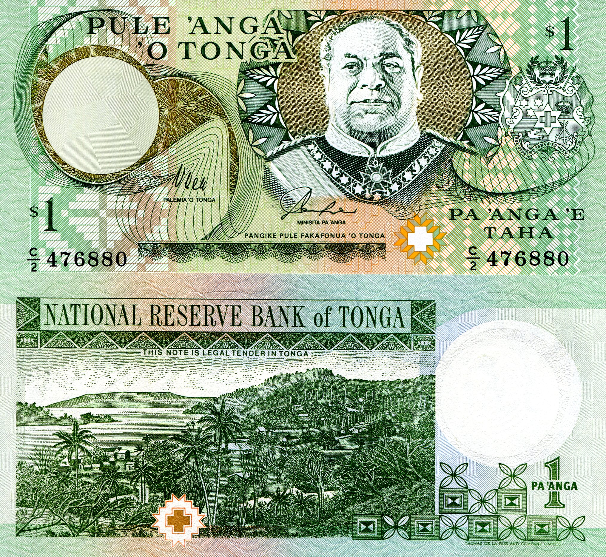 Tonga 1 Pa'anga UNC pick #: 31a