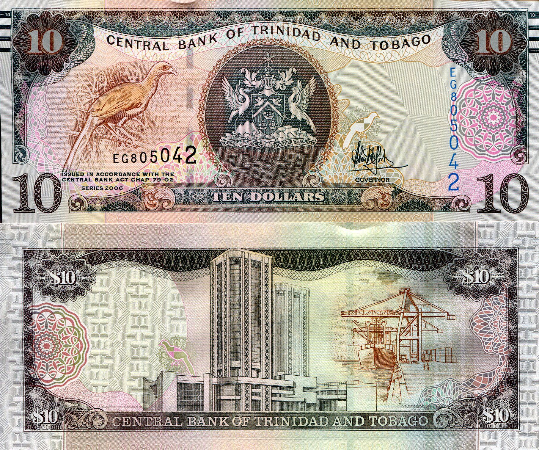 Trinidad and Tobago 10 Dollars UNC pick #: 48b
