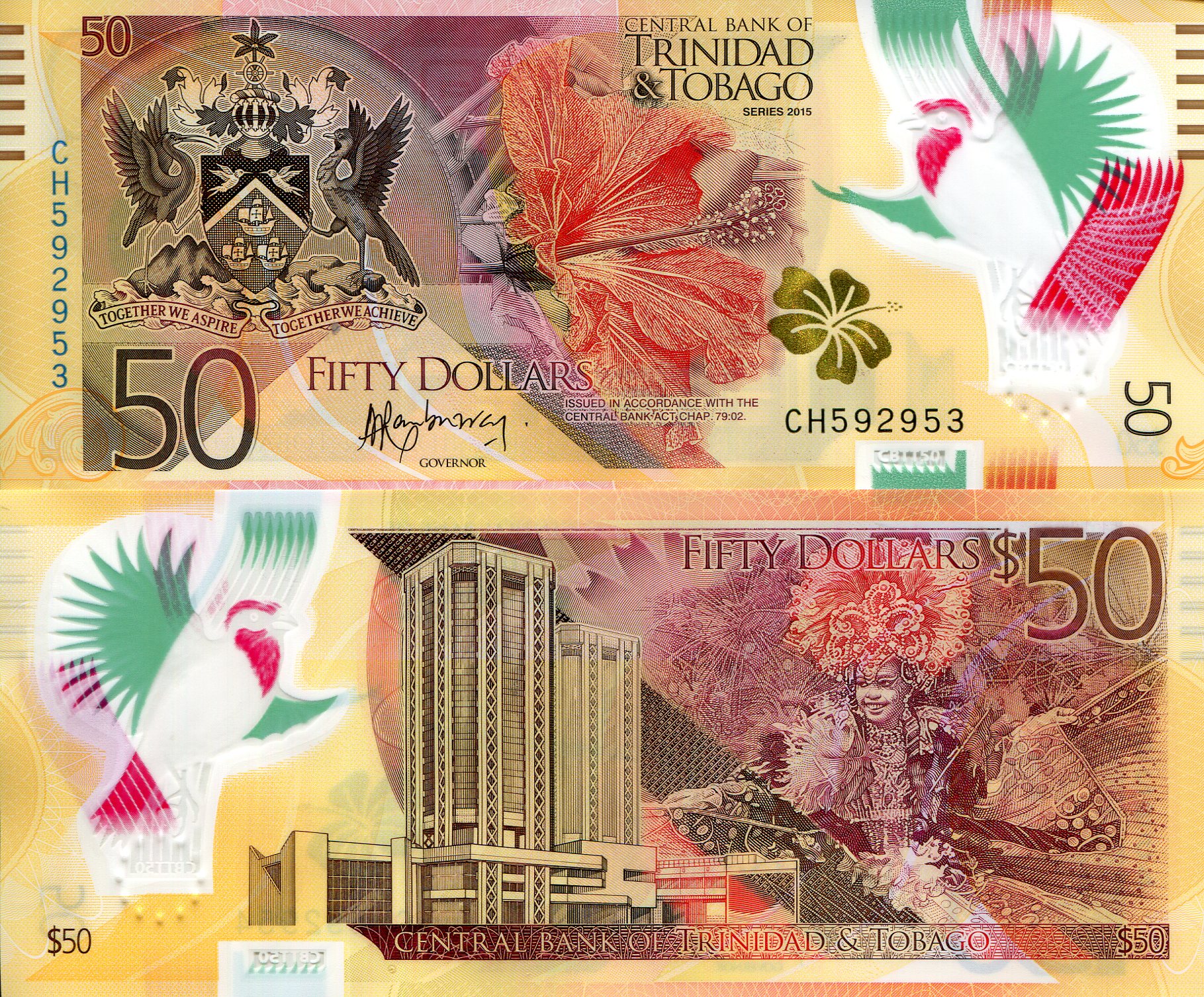 Trinidad and Tobago 50 Dollar UNC pick #: 59