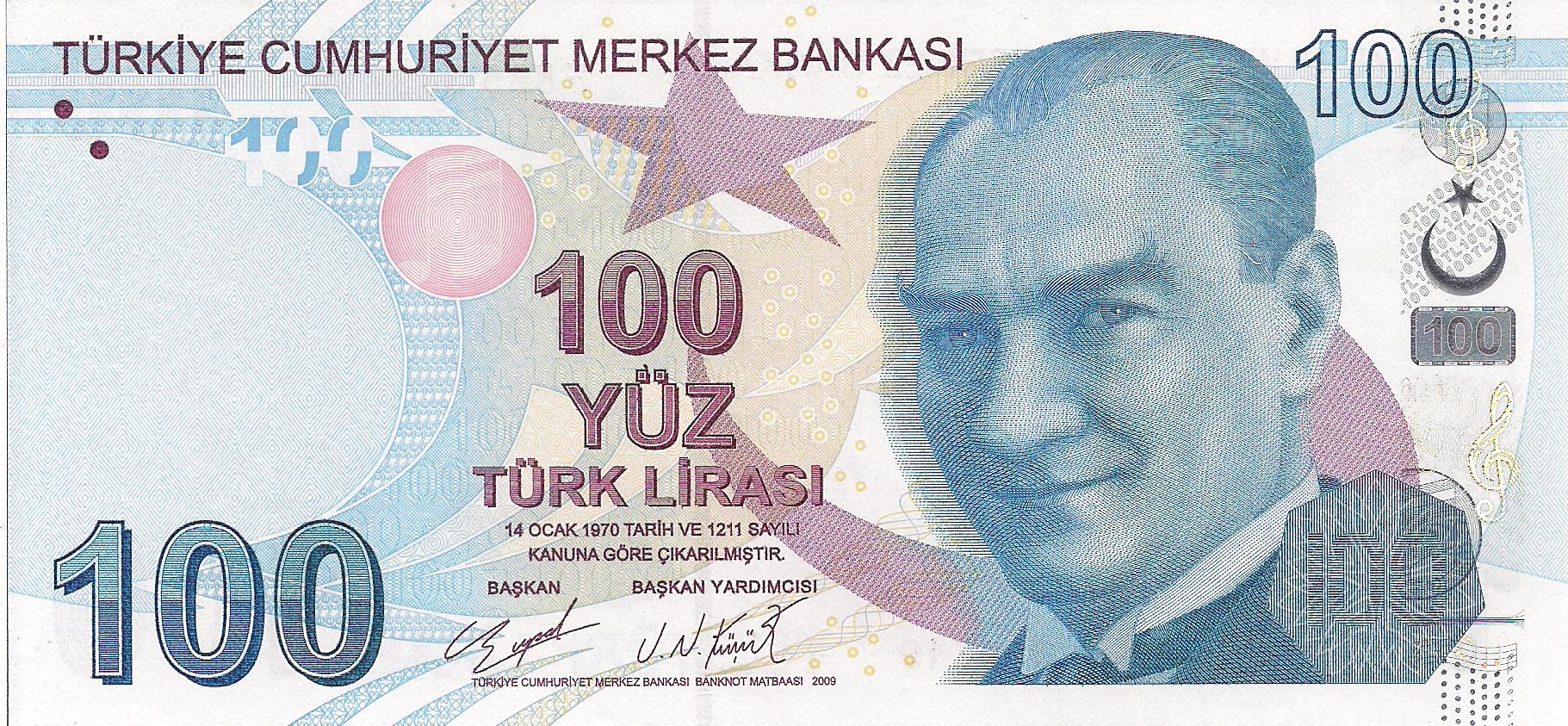 Turkey 100 Lira UNC pick #: 226d