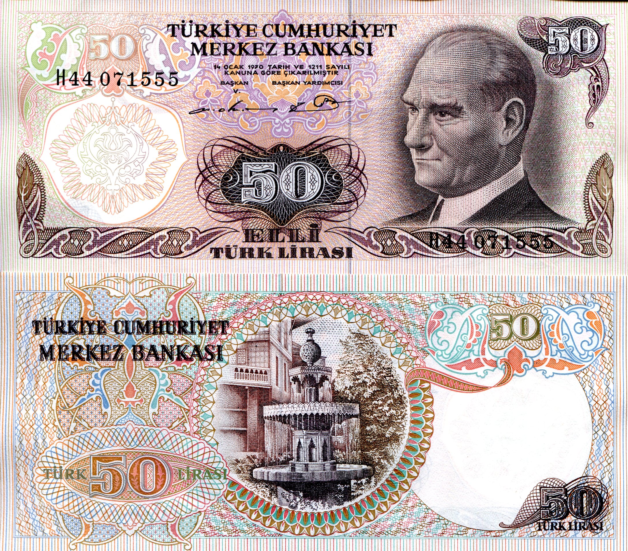 Turkey 50 Lirasi UNC pick #: 188a
