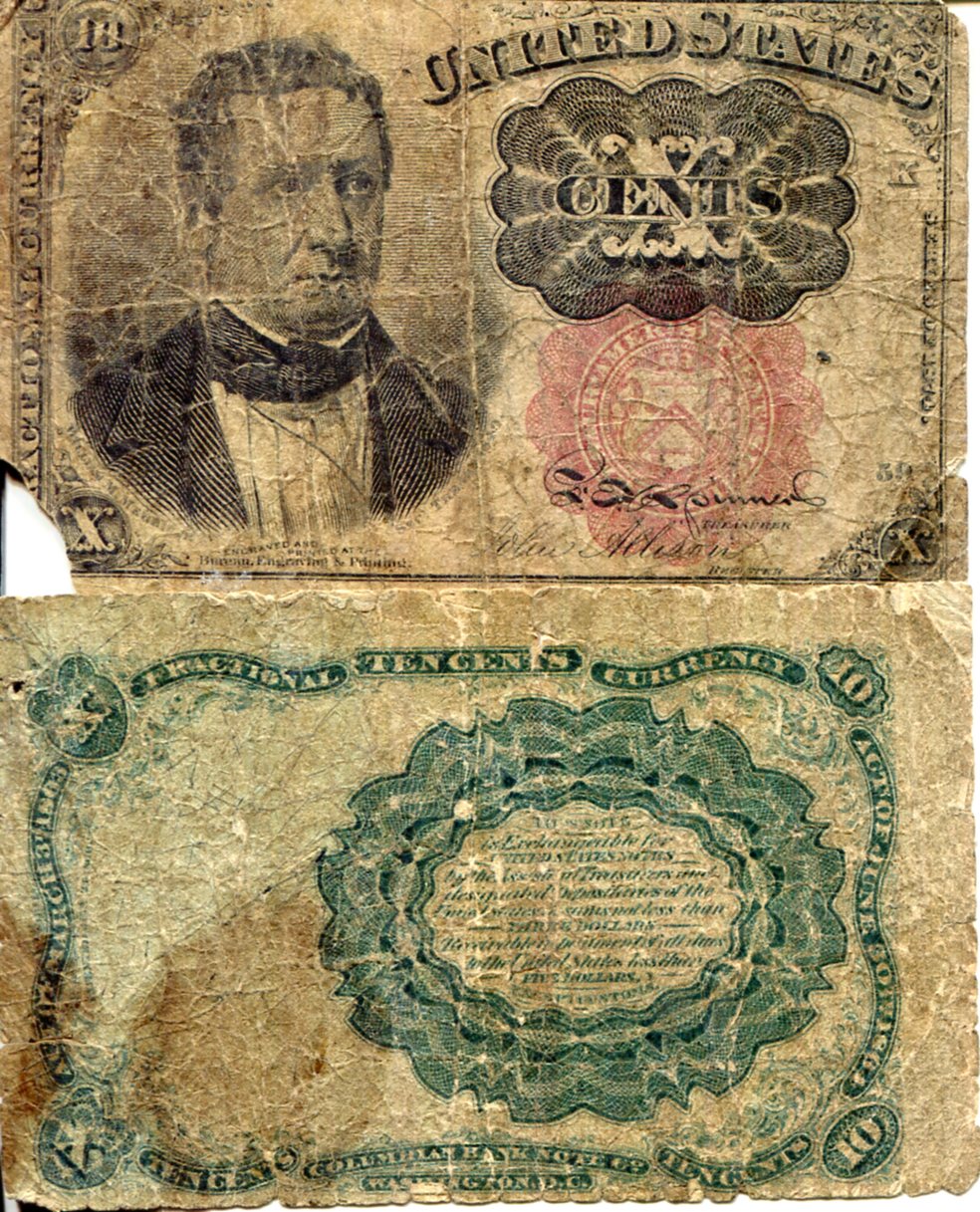 USA - Fractional Currency 10 Cents G/Poor (see large scan) pick #: 122c
