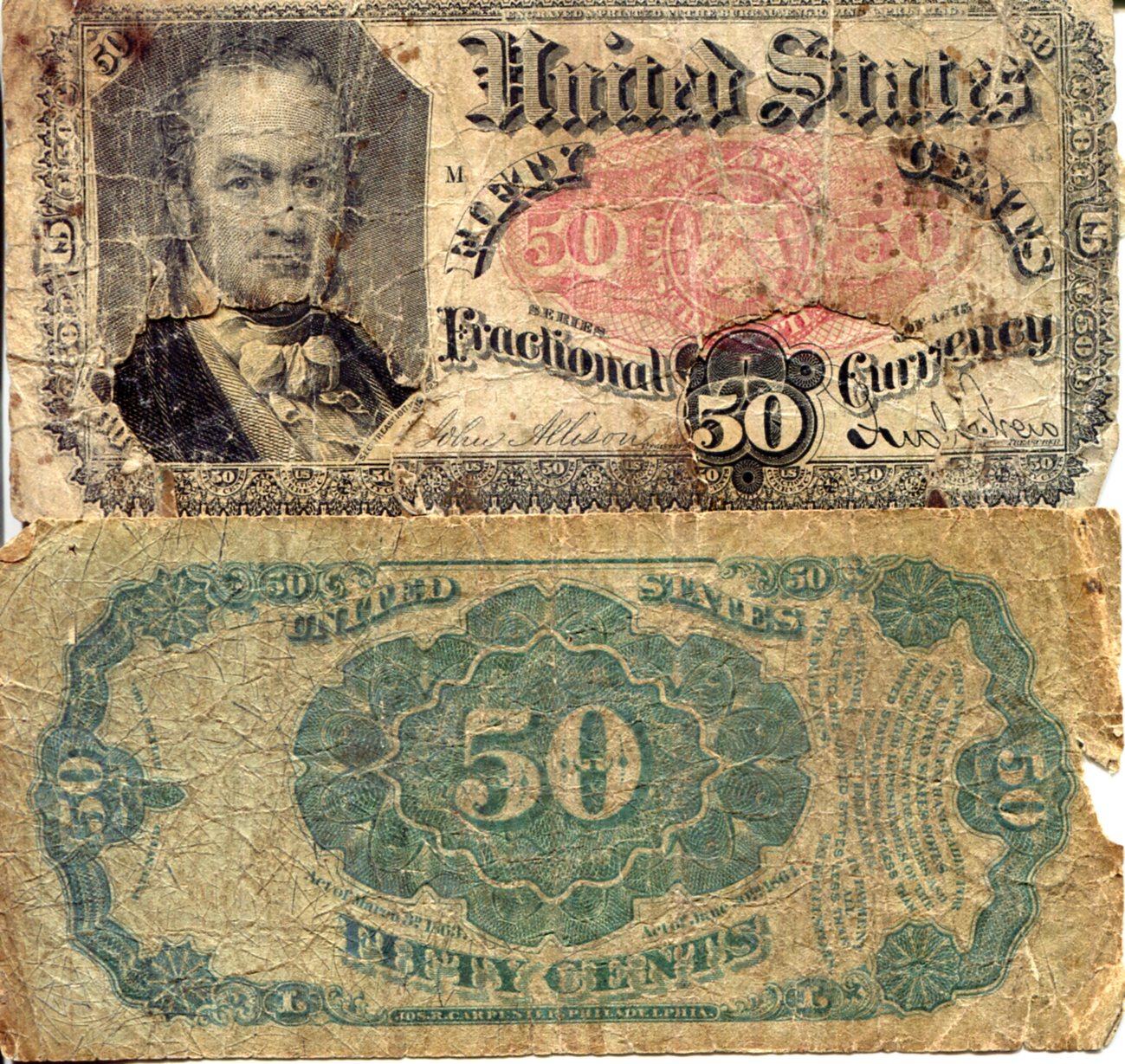 USA - Fractional Currency 50 Cents Poor (See large scan) pick #: 124